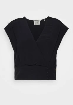 Scotch & Soda SHORT SLEEVED WRAP - T-shirt Imprimé - Black