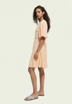 Scotch & Soda Robe De Jour - Orange -Scotch & Soda Soldes 42c25a5c775f4d98be857b7bd6d102df