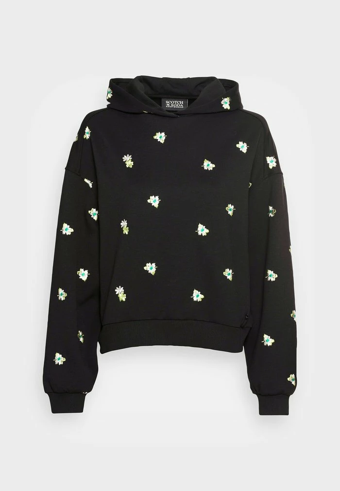 Scotch & Soda EMBROIDERED HOODIE - Sweat à Capuche - Black 4 Scotch & Soda EMBROIDERED HOODIE - Sweat à Capuche - Black – Image 4