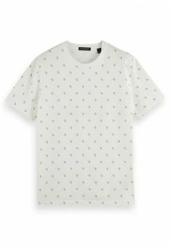 Scotch & Soda CLASSIC CREWNECK TEE - T-shirt Imprimé - Off-white/multi-coloured -Scotch & Soda Soldes 483bab6b95074e98af5f777389605fbc