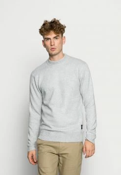 Scotch & Soda SOFT CREWNECK PULL WITH HIGHER COLLAR - Pullover - Stone Melange