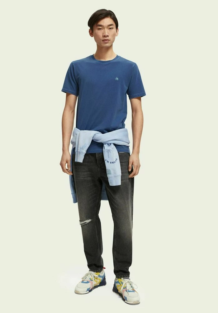 Scotch & Soda GARMENT-DYED - T-shirt Basique - Marine 2 Scotch & Soda GARMENT-DYED - T-shirt Basique - Marine – Image 2