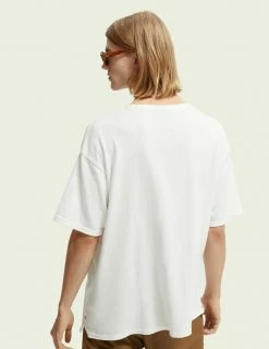 Scotch & Soda GRAPHIC SLUB - T-shirt Imprimé - Denim White -Scotch & Soda Soldes 4a3cb7d3869a4270864ceeb59f076df7