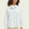Scotch & Soda Veste En Jean - Bleached Indigo