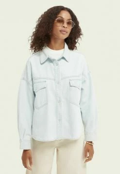 Scotch & Soda Veste En Jean - Bleached Indigo