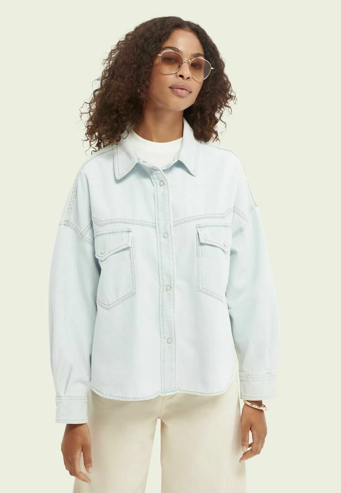 Scotch & Soda Veste En Jean - Bleached Indigo 1 Scotch & Soda Veste En Jean - Bleached Indigo