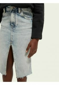 Scotch & Soda Jupe En Jean - Blue Splash -Scotch & Soda Soldes 4d966a36974546f68231a1512e9e75a9