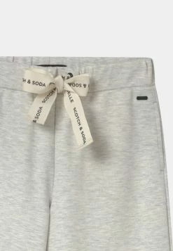 Scotch & Soda WIDE LEG WITH BANDED WAIST CORDS - Pantalon De Survêtement - Ecru Melange -Scotch & Soda Soldes 4debc1ed44ef43ac8dff4aee7382ff3a