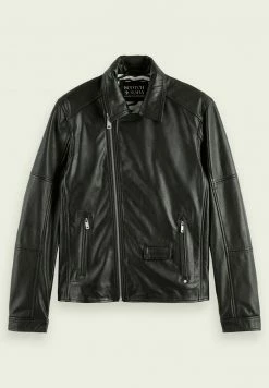 Scotch & Soda Veste En Cuir - Utility Green -Scotch & Soda Soldes 4e327d491bff402d97dcac33940edcc6