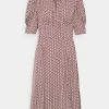 Scotch & Soda DRAPEY MIDI LENGTH DRESS - Robe De Jour - Bordeaux/white
