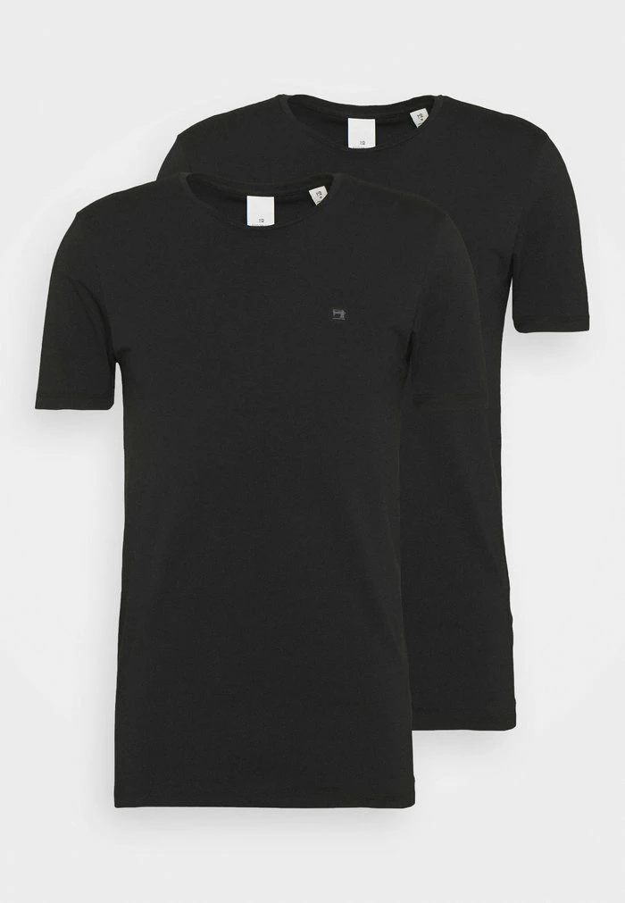 Scotch & Soda LOGO TEE 2 PACK - T-shirt Basique - Black 4 Scotch & Soda LOGO TEE 2 PACK - T-shirt Basique - Black – Image 4