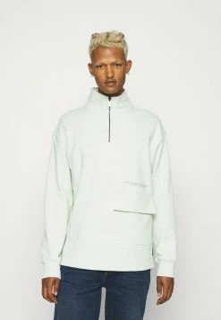 Scotch & Soda HALF ZIP WITH SUBTLE CONTRAST DETAILS - Sweatshirt - Seafoam