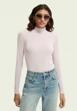 Scotch & Soda LONG SLEEVED MOCK NECK - T-shirt à Manches Longues - Lavender