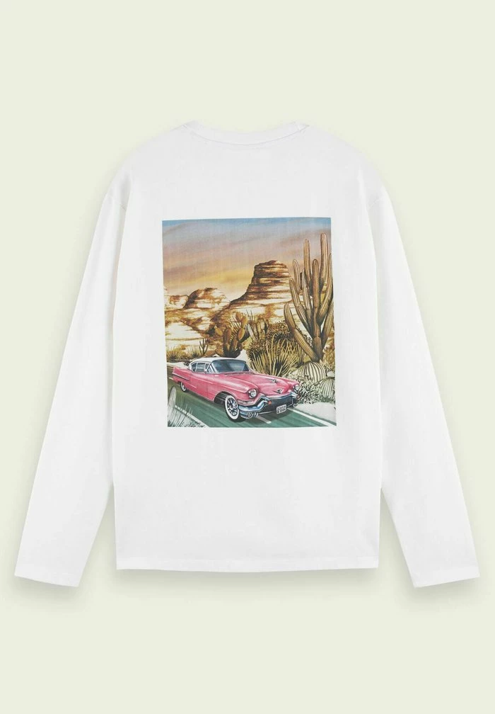 Scotch & Soda GRAPHIC - T-shirt à Manches Longues - Denim White 5 Scotch & Soda GRAPHIC - T-shirt à Manches Longues - Denim White – Image 5