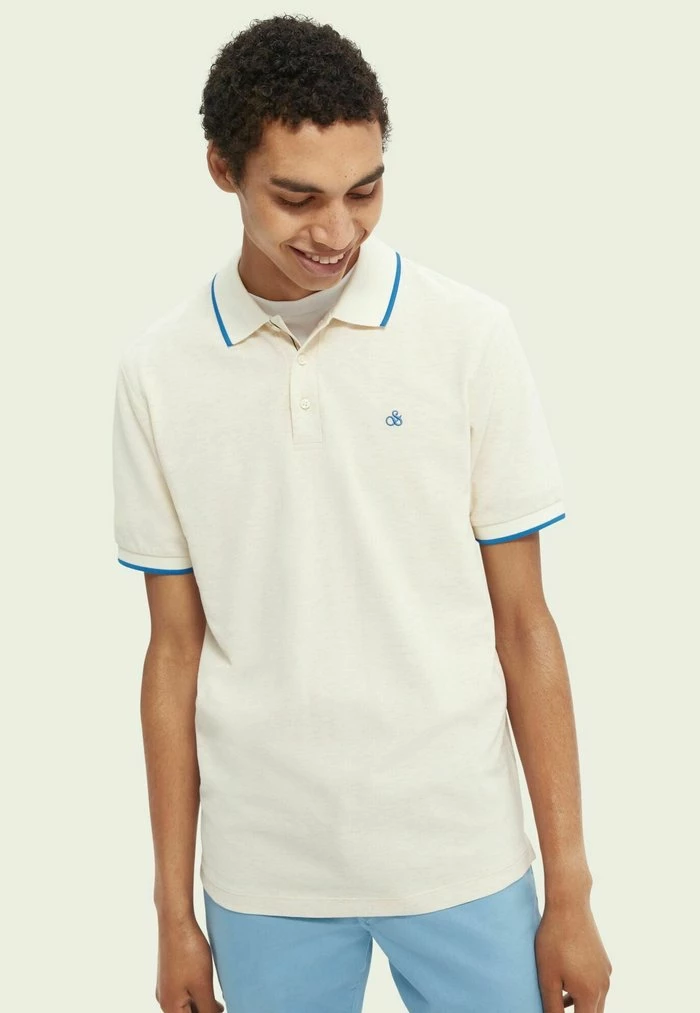 Scotch & Soda Polo - Ecru Melange 1 Scotch & Soda Polo - Ecru Melange