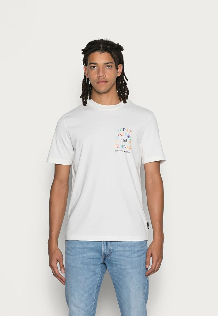 Scotch & Soda REGULAR FIT ARTWORK - T-shirt Imprimé - Denim White 1 Scotch & Soda REGULAR FIT ARTWORK - T-shirt Imprimé - Denim White