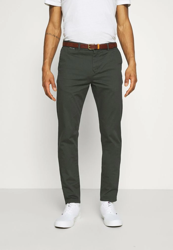 Scotch & Soda BELTED CHINO - Chino - Charcoal 1 Scotch & Soda BELTED CHINO - Chino - Charcoal