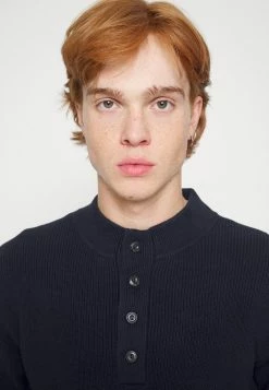 Scotch & Soda BUTTONED MOCK NECK - Pullover - Night 9 Scotch & Soda BUTTONED MOCK NECK - Pullover - Night -Scotch & Soda Soldes 65b162da4cf543e08c0056233056d446