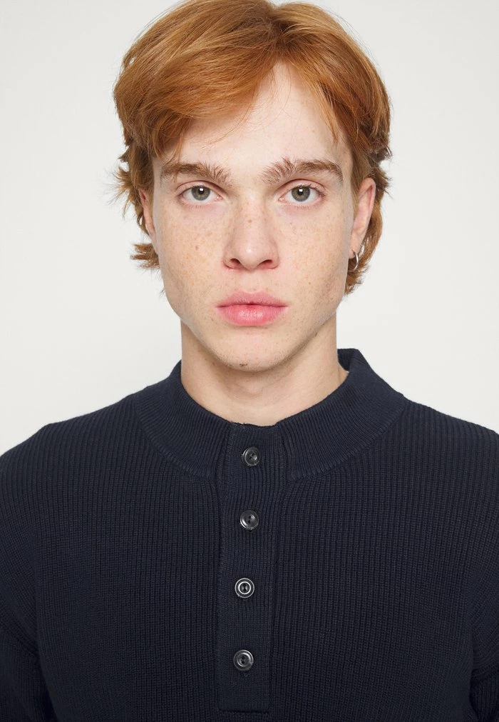 Scotch & Soda BUTTONED MOCK NECK - Pullover - Night 4 Scotch & Soda BUTTONED MOCK NECK - Pullover - Night – Image 4