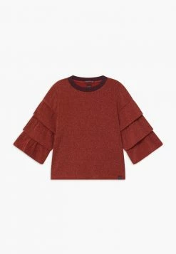 Scotch & Soda RUFFLE DETAIL SLEEVES - T-shirt à Manches Longues - Moon Red