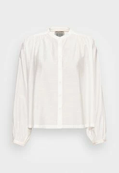 Scotch & Soda LOOSE FIT SHIRT WITH EMBROIDERY DETAILS - Chemisier - Off White -Scotch & Soda Soldes 67f974a16b71479ab81834e2e4f99f29