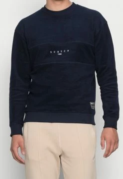 Scotch & Soda CUT AND SEWN BRUSHED FELPA CREWNECK - Sweatshirt - Denim Blue -Scotch & Soda Soldes 6c0f1df0d3194ab18f695f26f62d7401