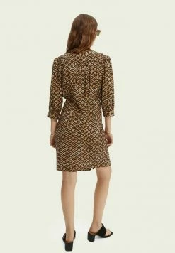 Scotch & Soda Robe Chemise - Brown -Scotch & Soda Soldes 6f2d12fbba254e66a440e4a91484e3be