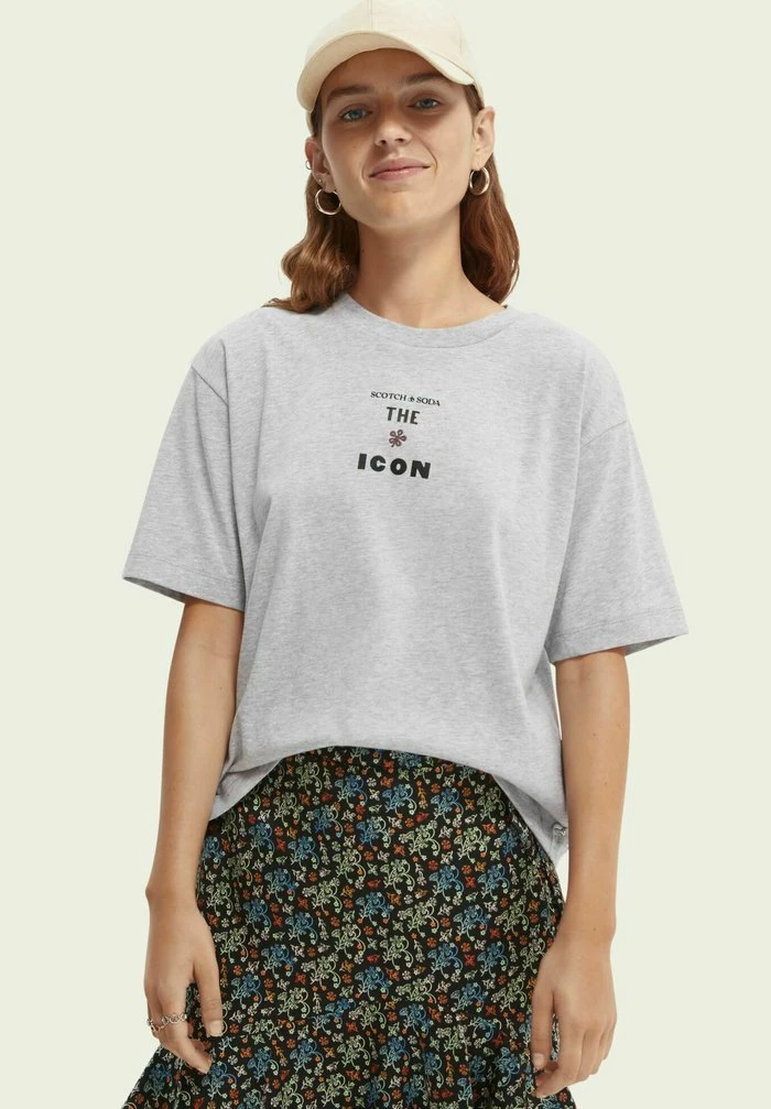 Scotch & Soda T-shirt Imprimé - Grey Melange 1 Scotch & Soda T-shirt Imprimé - Grey Melange