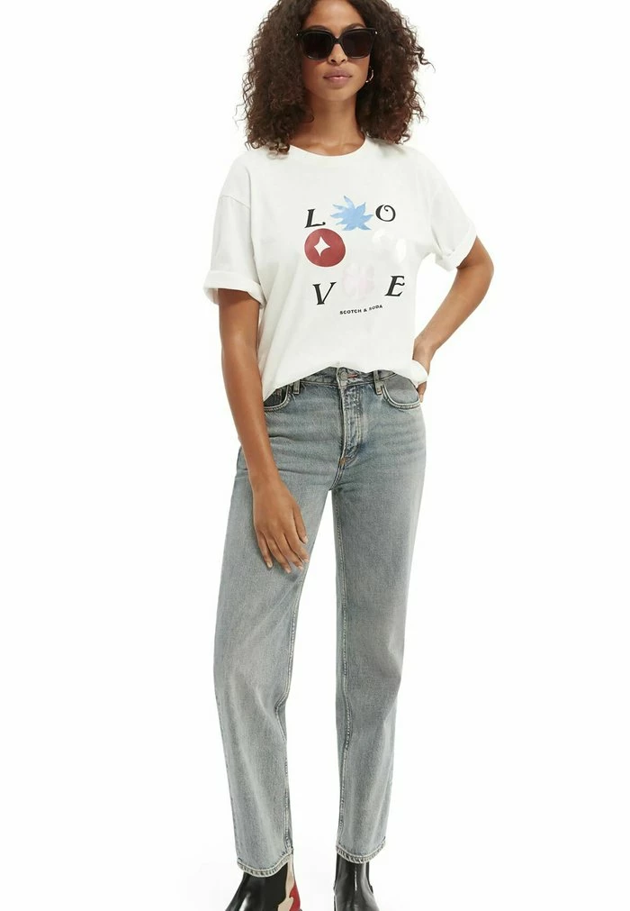 Scotch & Soda LOOSE FIT GRAPHIC - T-shirt Imprimé - Off White 4 Scotch & Soda LOOSE FIT GRAPHIC - T-shirt Imprimé - Off White – Image 4