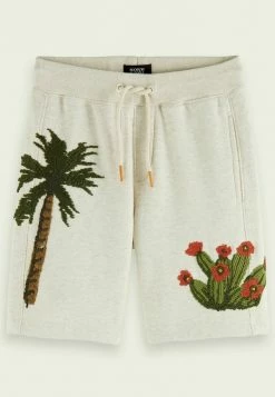 Scotch & Soda EMBROIDERED - Short - Ecru Melange -Scotch & Soda Soldes 706967ad3daf4044ac82fdc10826e1f4