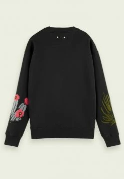 Scotch & Soda EMBROIDERED CREWNECK - Sweatshirt - Night -Scotch & Soda Soldes 729c1f4d97064e20b81dce24aee3f620