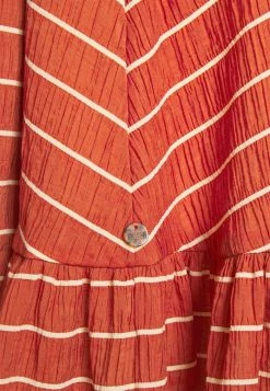 Scotch & Soda WRAPOVER MIX DRESS IN SEERSUCKER STRIPE - Robe De Jour - Rust -Scotch & Soda Soldes 7364f0fc3a6a41f29d50f41662880b87