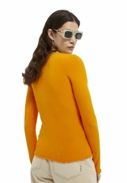 Scotch & Soda WRAPOVER - T-shirt à Manches Longues - Bright Orange -Scotch & Soda Soldes 73f218b125d343eda55c3b4b4c46f700