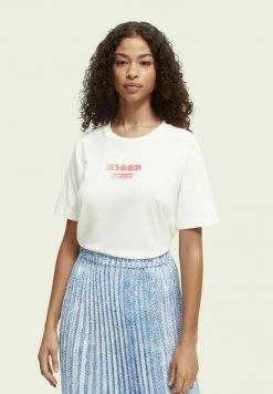 Scotch & Soda T-shirt Imprimé - Off White -Scotch & Soda Soldes 745e8a91876a4aa4a0357a09af83a455