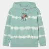 Scotch & Soda SUBTLE TIE-DYE CHEST ARTWORK HOODIE - Sweatshirt - Seafoam