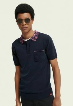Scotch & Soda JACQUARD COLLAR - Polo - Blue