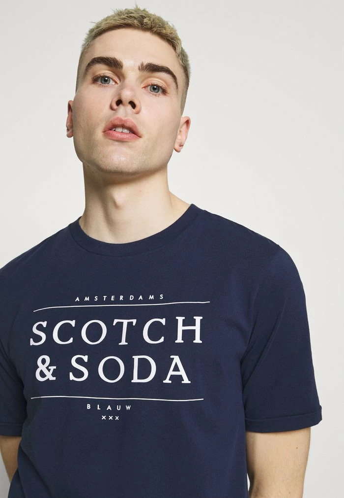 Scotch & Soda SHORT SLEEVE LOGO TEE - T-shirt Imprimé - Navy 4 Scotch & Soda SHORT SLEEVE LOGO TEE - T-shirt Imprimé - Navy – Image 4