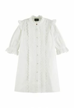 Scotch & Soda Robe Chemise - White -Scotch & Soda Soldes 78fde6115ea84ae0b6200be168426477
