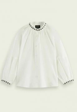 Scotch & Soda WIDE SLEEVE ORGANIC - Chemisier - Off White -Scotch & Soda Soldes 794bbf9dd31a462d8d34123c723494c3