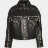 Scotch & Soda ELVIS CAPSULE TRUCKER JACKET WITH STUDS - Veste En Cuir - Black