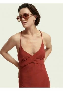 Scotch & Soda CROSS STRAP - Robe De Soirée - Red Clay -Scotch & Soda Soldes 7affeafa698449b09b0e02a67dca5e2b