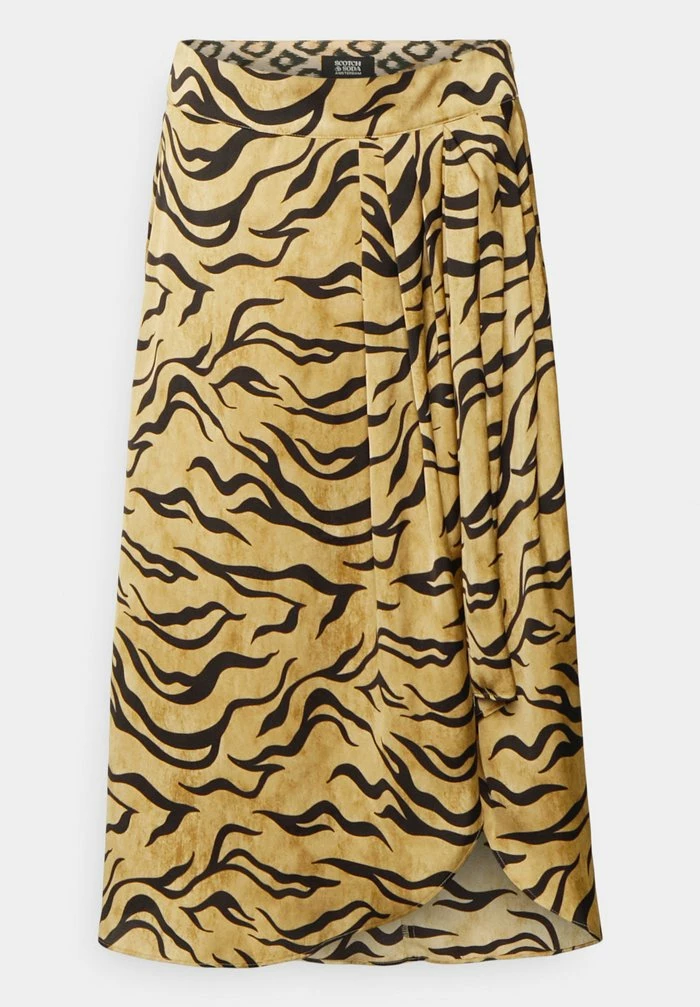 Scotch & Soda MIDI WRAP SKIRT - Jupe Trapèze - Beige 4 Scotch & Soda MIDI WRAP SKIRT - Jupe Trapèze - Beige – Image 4