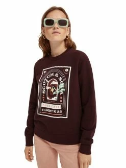 Scotch & Soda RELAXED FIT CREW NECK - Sweatshirt - Wine