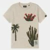 Scotch & Soda RELAXED-FIT PLACED ARTWORK - T-shirt Imprimé - Ecru Melange