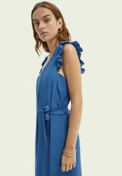 Scotch & Soda Robe Longue - Quilt Blue -Scotch & Soda Soldes 8536465630c14e2c9cfcd903adac32cb