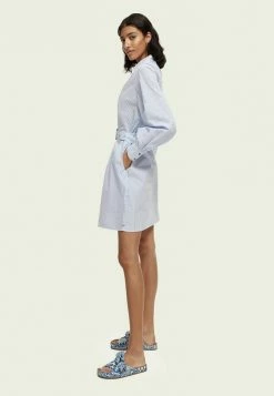 Scotch & Soda Robe Chemise - Blue -Scotch & Soda Soldes 85685aefcba84f9a9ca6cc07d96dfd36