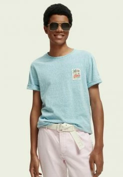 Scotch & Soda REGULAR FIT - T-shirt Imprimé - Pool Melange