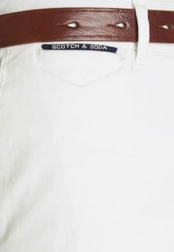 Scotch & Soda BELTED CHINO - Chino - Denim White -Scotch & Soda Soldes 88076ee1992f49c891fa558b98626aff