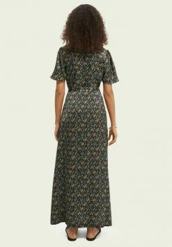 Scotch & Soda PRINTED - Robe Longue - Black -Scotch & Soda Soldes 898f03140a0a4b2c8a574db5ebb53049