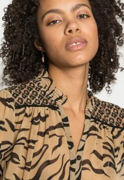 Scotch & Soda PRINTED SMOCKED SHEER - Blouse - Combo -Scotch & Soda Soldes 89ec1499706b4927b578305d89c94211